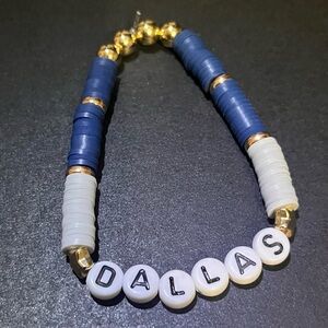 Dallas Beaded Bracelet - Blue and White